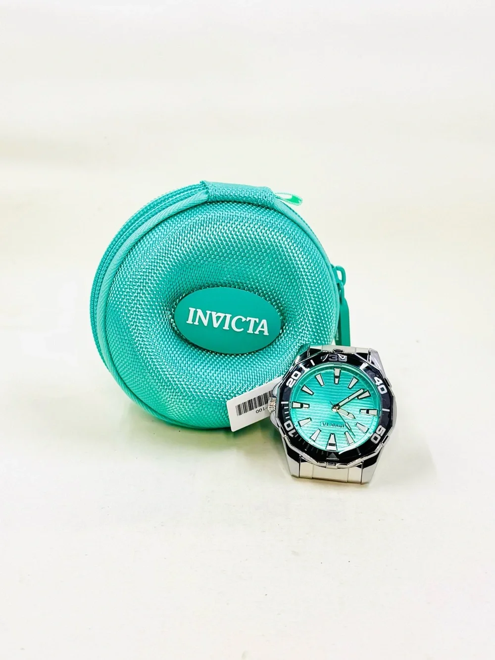 Invicta Men's Specialty Silver Bracelet Watch W/Teal Green Face 44mm & Case NWT